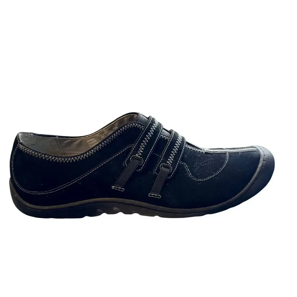Clarks Sneaker Loafers Black Nubuck Leather Slip-Ons comfort suede women’s 11